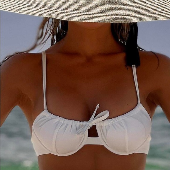 white wired push-up bathing suit top - Picture 2 of 2